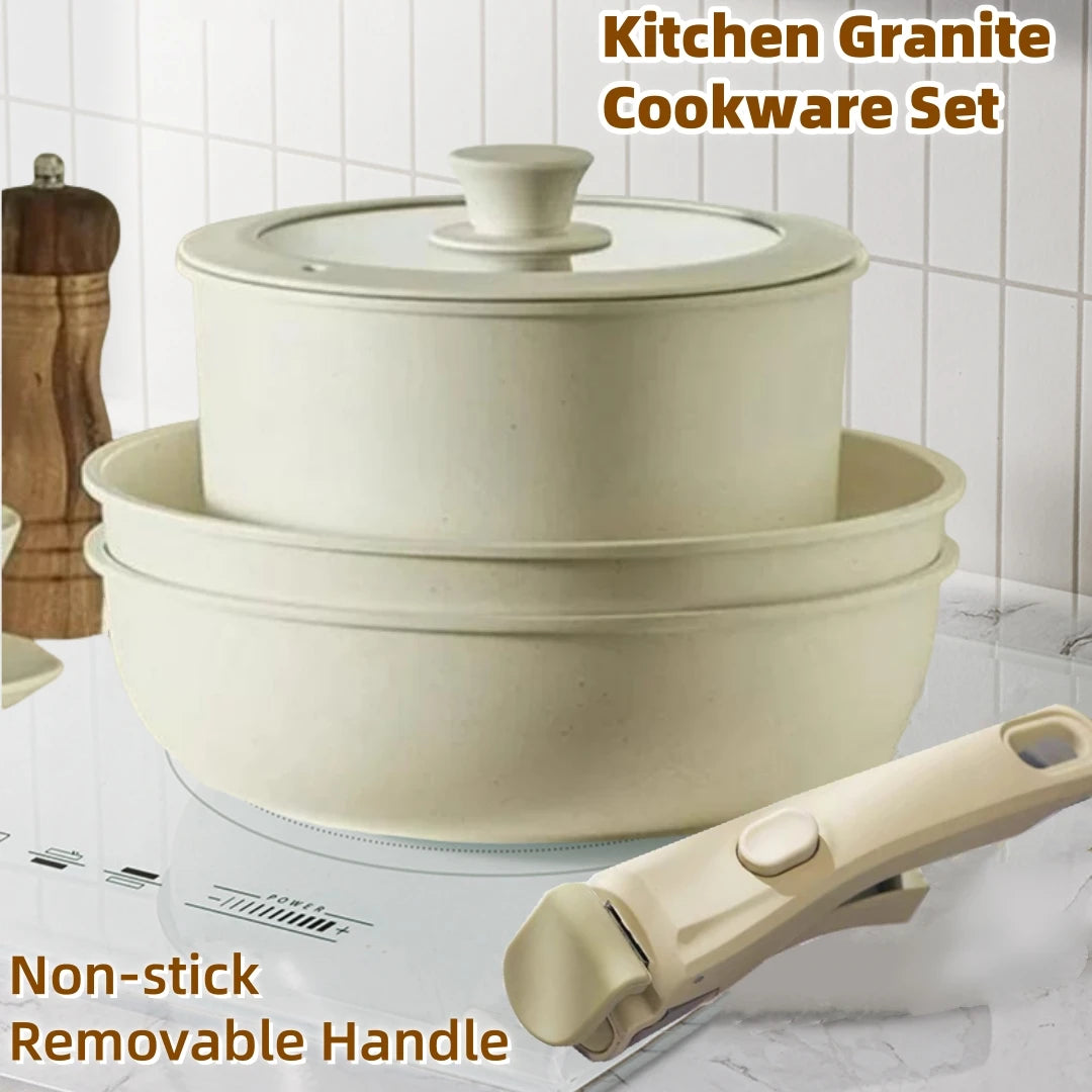 Juego de utensilios de cocina de granito StoneChef™ de 15 piezas: antiadherente con mango extraíble