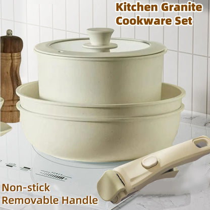 Juego de utensilios de cocina de granito StoneChef™ de 15 piezas: antiadherente con mango extraíble